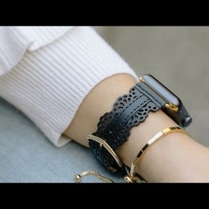 Apple Watch Laser Cut Leather Band -Bezels & Bytes